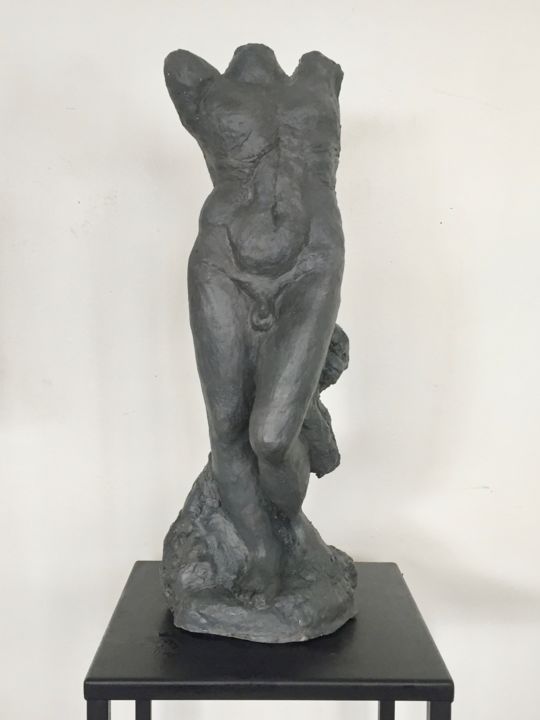 Sculpture titled "Corpus Statue Sculp…" by Hiam Demeulenaere, Original Artwork, Clay