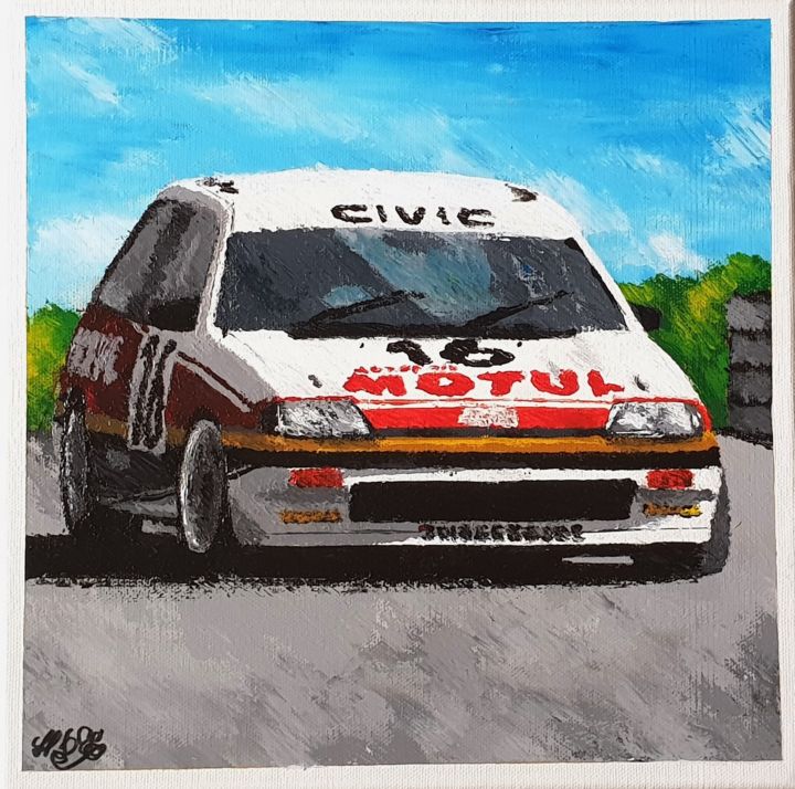 Malerei mit dem Titel "Motul Civic Wonder" von Hdsc, Original-Kunstwerk, Acryl