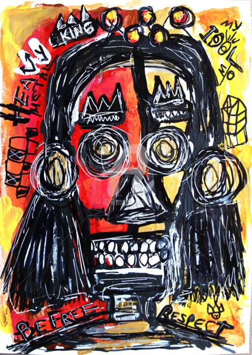 Картина под названием "Abstract. Skull. Ar…" - Headbuum, Подлинное произведение искусства, Акрил