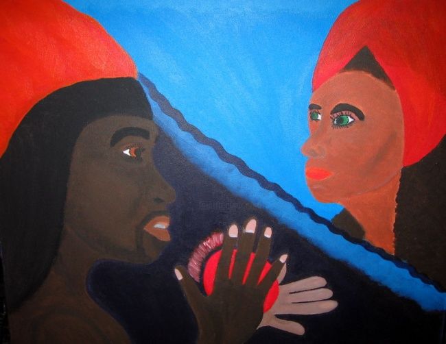 Painting titled "Temptation" by Heart Art Rebecca, Original Artwork