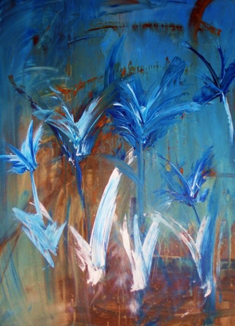 Pittura intitolato "Slash Flowers" da Amanda Bray, Opera d'arte originale