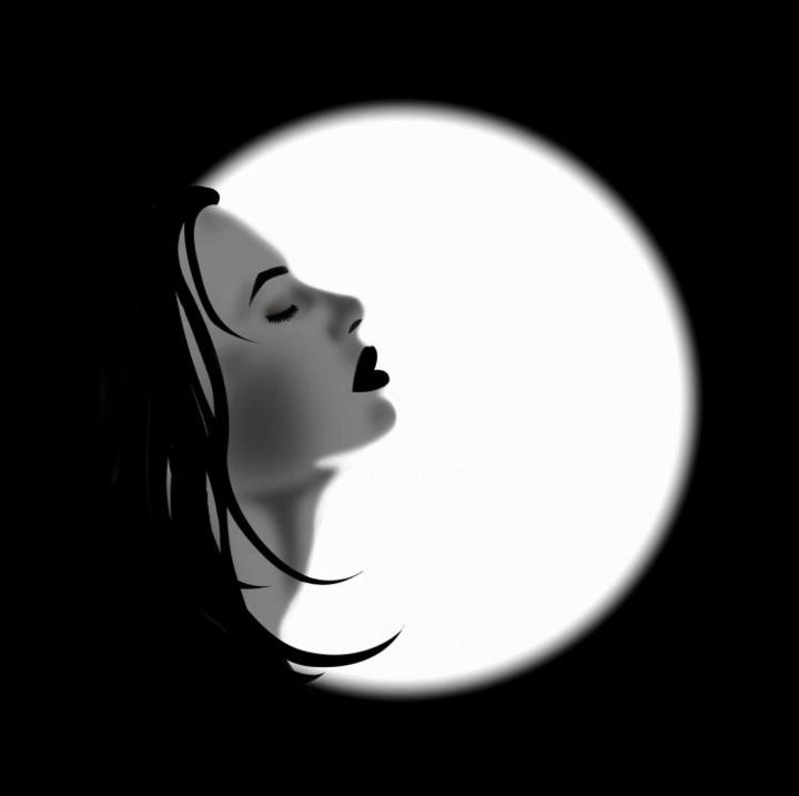 Arts numériques intitulée "moon resonance" par Heather Chaney, Œuvre d'art originale