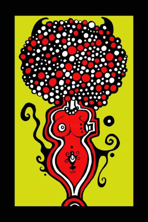 Zeichnungen mit dem Titel "Red Devil Pearl Bub…" von Heather Peterman, Original-Kunstwerk, Andere