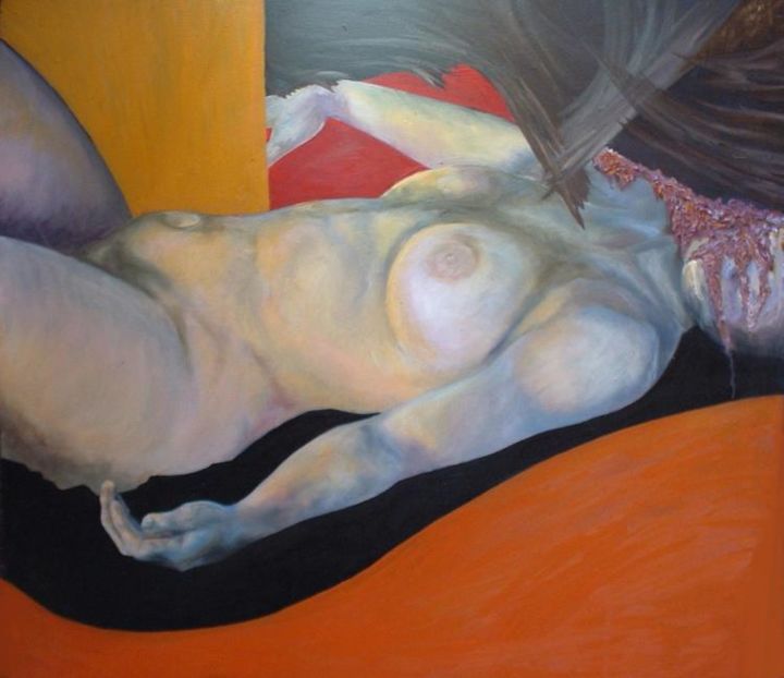 Malerei mit dem Titel "Abstracted Figure" von Heather White, Original-Kunstwerk