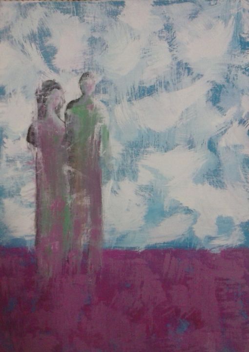 Painting titled "Support" by Heba  Abdelaziz, Original Artwork