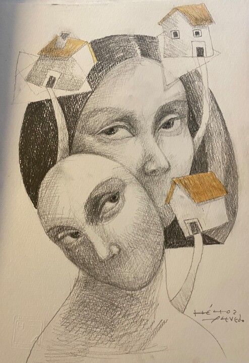 Rysunek zatytułowany „Mujer II” autorstwa Hector Acevedo, Oryginalna praca, Ołówek