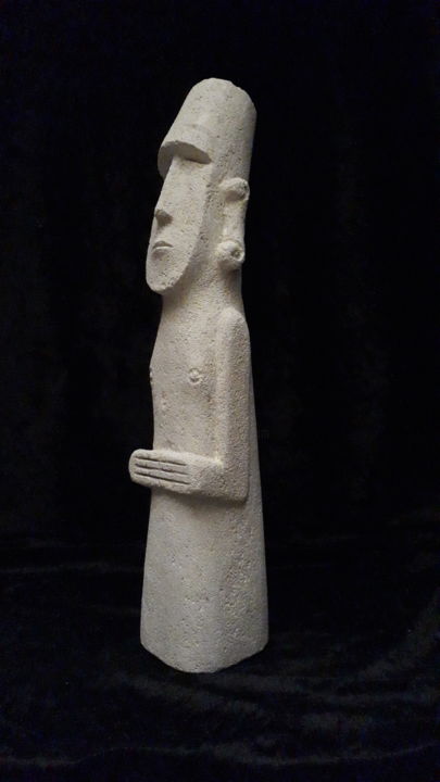 Sculpture titled "Homme de pierre 3" by Hector Bouchet, Original Artwork, Stone