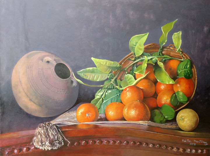 Painting titled "bodegon-1.jpg" by Hector Radhames Martinez Sanchez, Original Artwork, Oil