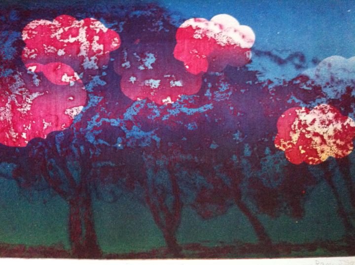 Printmaking titled "Obscurité" by Heeran Jeon, Original Artwork