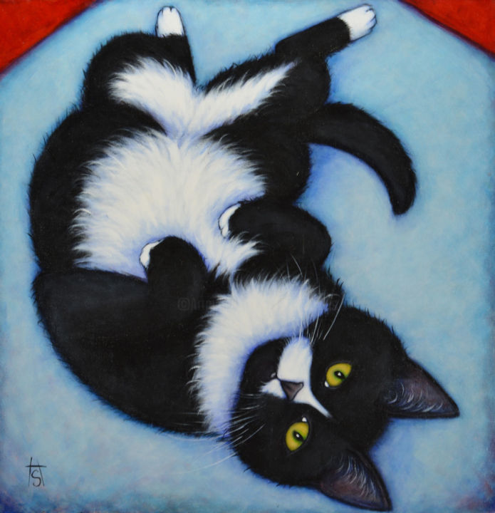 Painting titled "Charlie Hamming it…" by Heidi Shaulis, Original Artwork, Oil