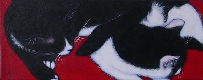 Painting titled "Charlie and Hattie" by Heidi Shaulis, Original Artwork