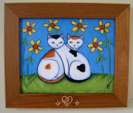 Painting titled "Hearts and Flowers" by Heidi Shaulis, Original Artwork