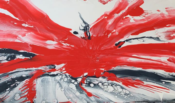 Peinture intitulée "Red" par Nina Heimann, Œuvre d'art originale, Acrylique