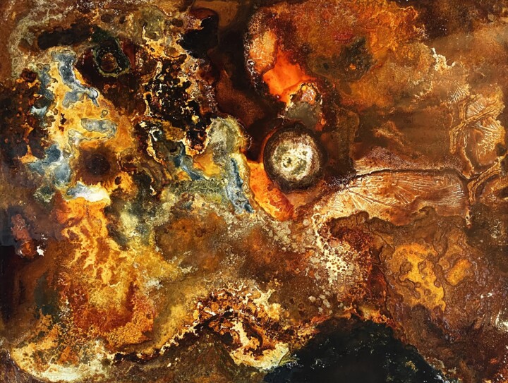 Peinture intitulée "Yellowstone - soil" par Heinz Katzenmeier, Œuvre d'art originale, Pigments
