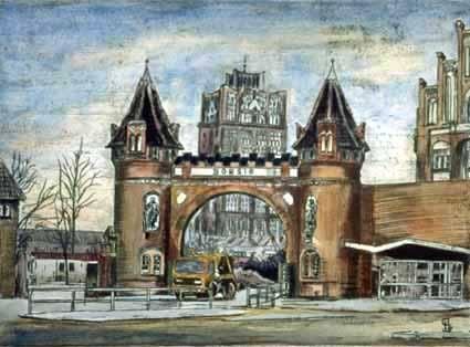 Peinture intitulée "Borsig Gate, Tegel" par Heinz Sterzenbach, Œuvre d'art originale