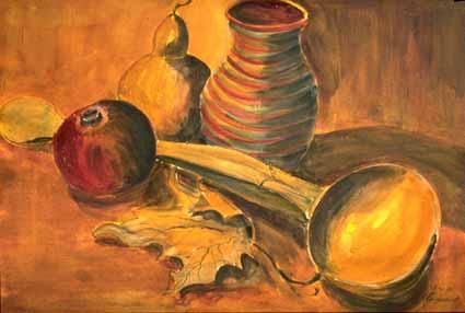 Painting titled "Wooden Scoop with J…" by Heinz Sterzenbach, Original Artwork, Watercolor