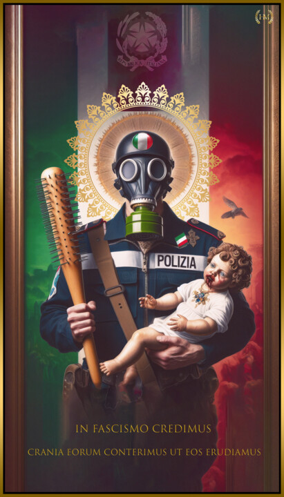 "HEL MORT's Polizia…" başlıklı Dijital Sanat Hel Mort tarafından, Orijinal sanat, Petrol Alüminyum üzerine monte edilmiş