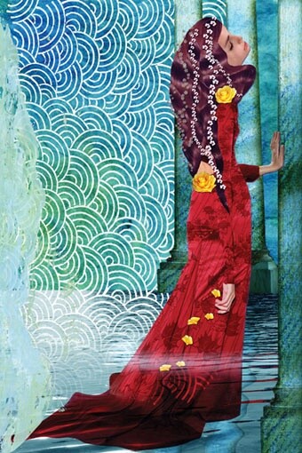 Arts numériques intitulée "La dame en rouge" par Hel Swynghedauw, Œuvre d'art originale, Photo montage