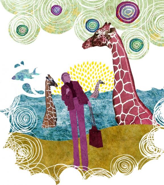 Arts numériques intitulée "Elton et les girafe…" par Hel Swynghedauw, Œuvre d'art originale, Collages
