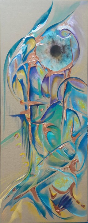 Pintura titulada "immersion" por Héla Sarraj, Obra de arte original, Acrílico Montado en Bastidor de camilla de madera