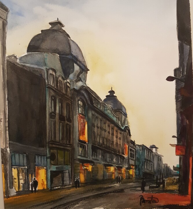 Peinture intitulée "REIMS" par Helen Barenton, Œuvre d'art originale, Aquarelle