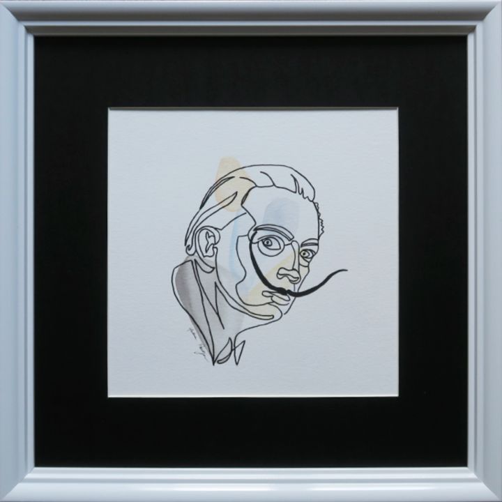 Peinture intitulée "Salvador Dali" par Helena Pareja, Œuvre d'art originale, Aquarelle