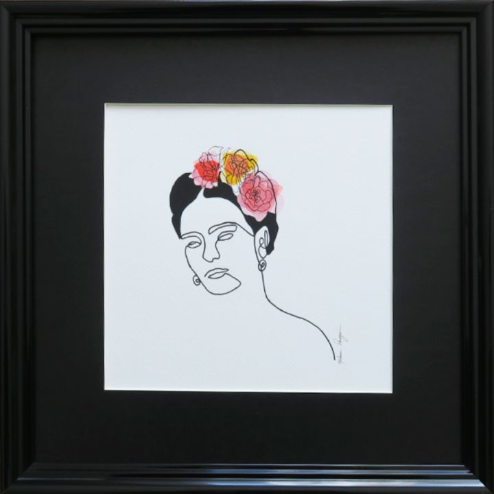 Peinture intitulée "Frida Kahlo" par Helena Pareja, Œuvre d'art originale, Aquarelle