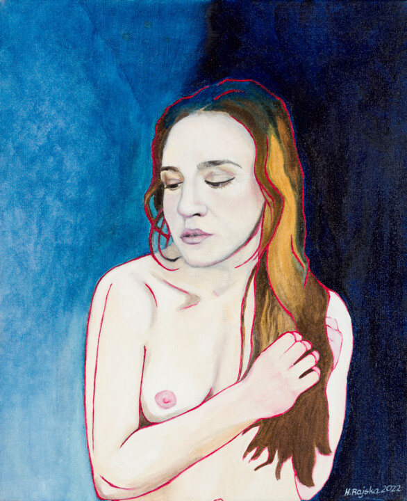 Картина под названием "Nr 5" - Helena Rajska, Подлинное произведение искусства, Масло