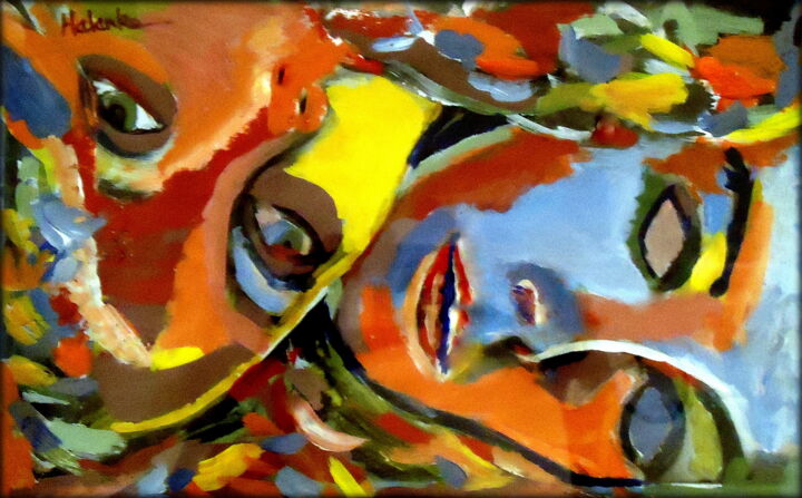 Schilderij getiteld ""Two Souls"" door Helena Wierzbicki, Origineel Kunstwerk, Acryl