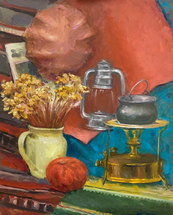 Painting titled "Still life of a min…" by Olena Mykhailova, Original Artwork, Oil