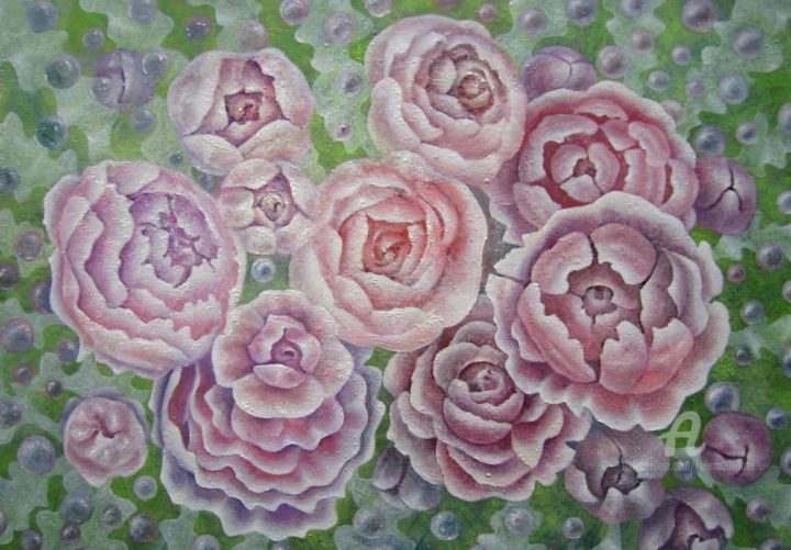Painting titled "Flower dream." by Helena Lose, Original Artwork, Oil