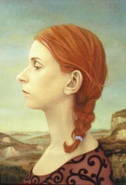 Malerei mit dem Titel "Mlle Blondeau" von Ellen De Groot, Original-Kunstwerk, Andere