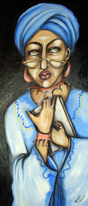 Painting titled "La profesora" by Helene, Original Artwork, Acrylic