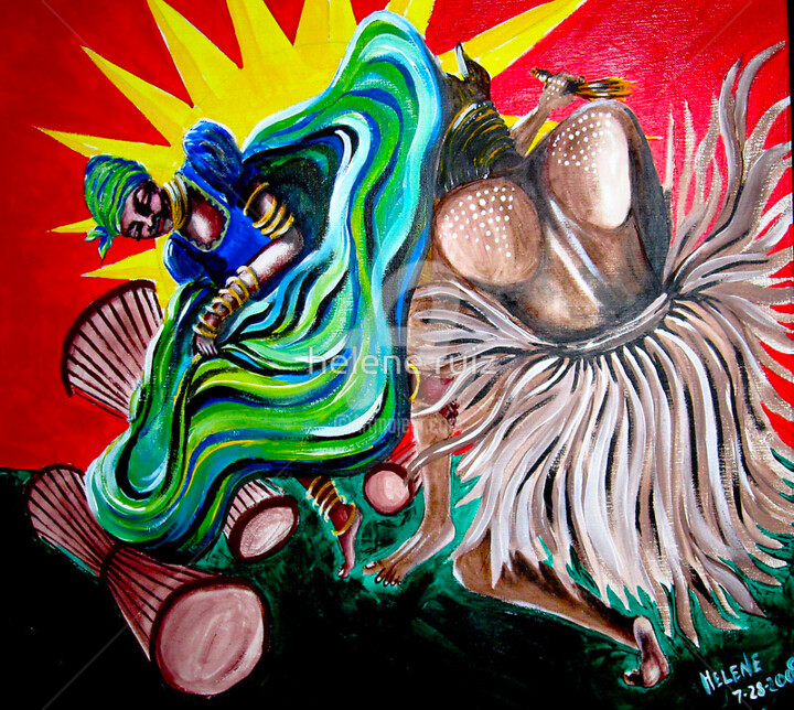 Pintura titulada "Rhumba" por Helene, Obra de arte original, Acrílico