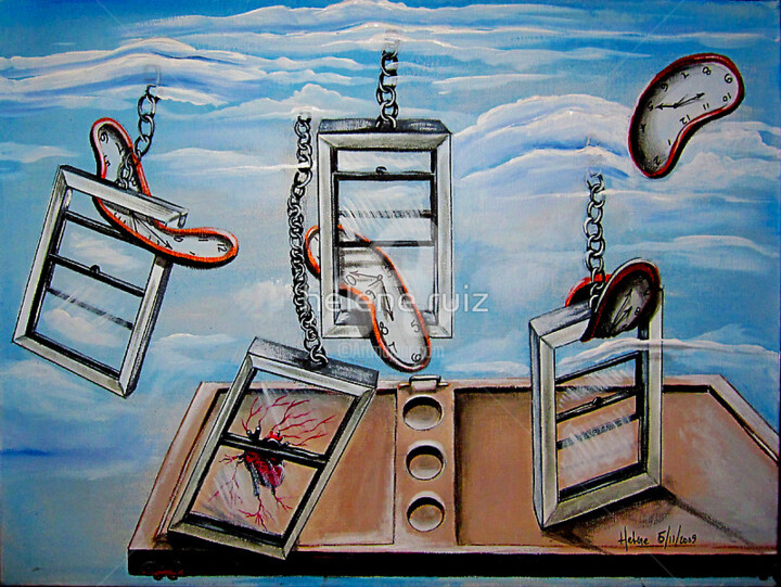 Painting titled "The Windows of Time" by Helene, Original Artwork, Acrylic