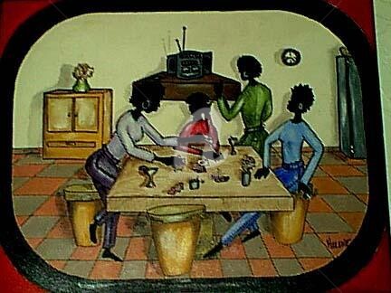 Painting titled "girls night...spade…" by Helene, Original Artwork