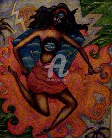 Painting titled "hurricane katrina" by Helene, Original Artwork