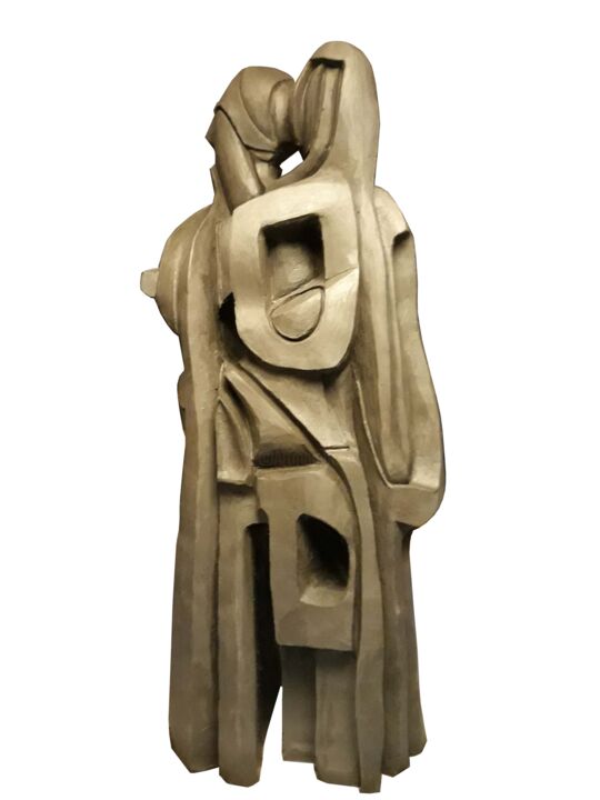 「Rencontre」というタイトルの彫刻 Helene Auguyによって, オリジナルのアートワーク, ブロンズ