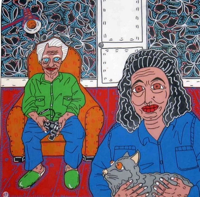 Painting titled "Jim et Monique" by Hélène Chépa, Original Artwork