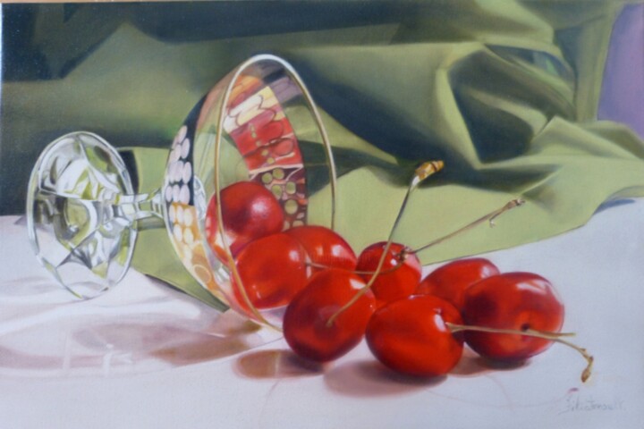 Painting titled "Coupe renversée de…" by Hélène Filiatreault, Original Artwork, Oil