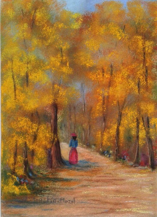 Drawing titled "Automne.jpg" by Hélène Gastin-Mozol, Original Artwork, Pastel