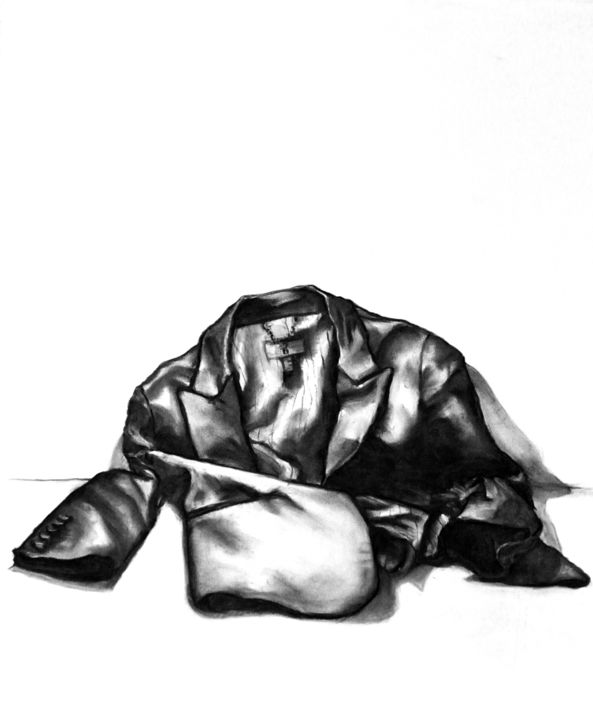 图画 标题为“Vêtement I” 由Hélène Hugon, 原创艺术品, 木炭