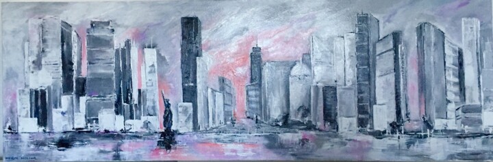 Painting titled "Manhattan" by Hélène Molina, Original Artwork, Acrylic