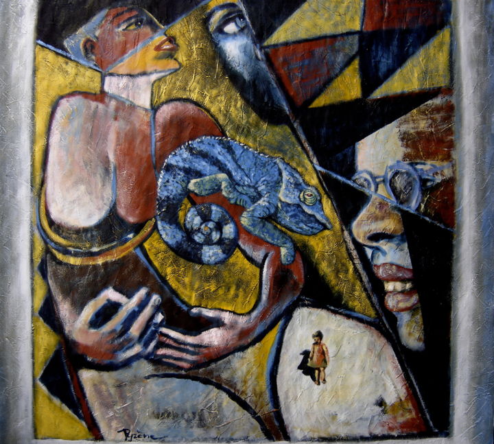 Pittura intitolato "Annonciation" da Hélène Py, Opera d'arte originale, Acrilico