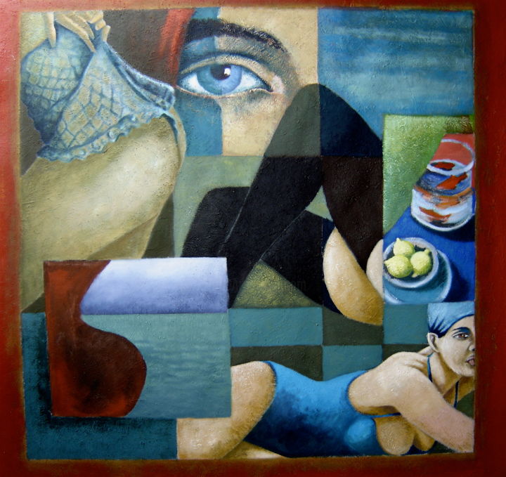 Peinture intitulée "Courbes" par Hélène Py, Œuvre d'art originale, Acrylique