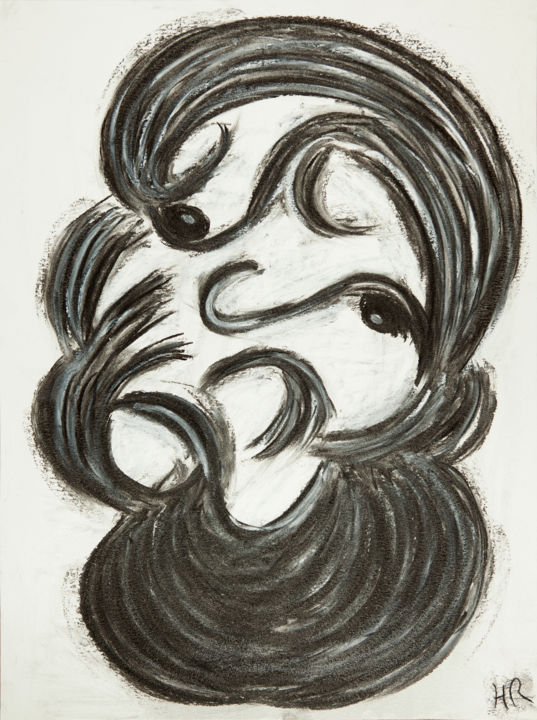 Zeichnungen mit dem Titel "Noea" von Hélène Roberge, Original-Kunstwerk, Kohle