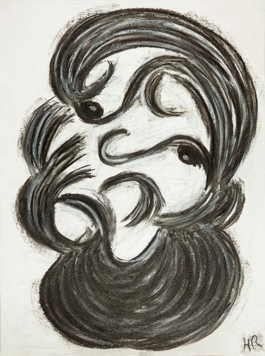 Drawing titled "Noea" by Hélène Roberge, Original Artwork, Charcoal