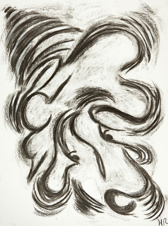 Drawing titled "Juia" by Hélène Roberge, Original Artwork, Charcoal