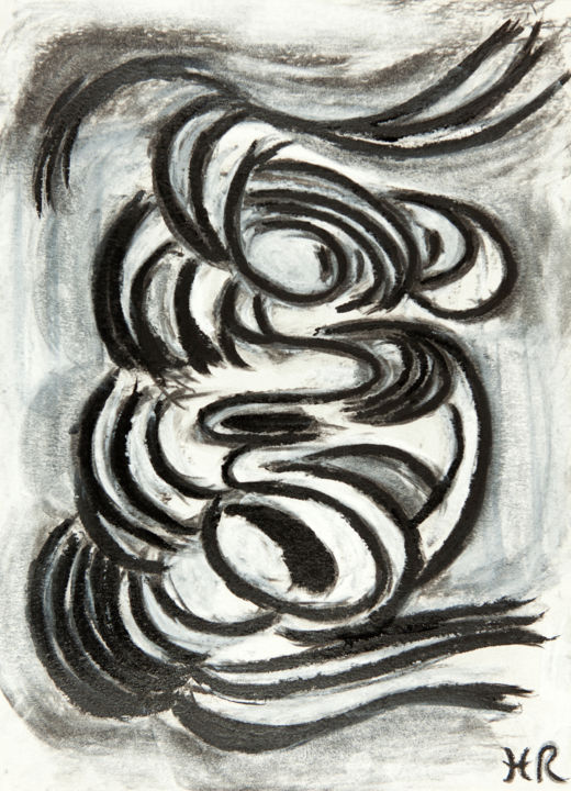 Dibujo titulada "Ibis" por Hélène Roberge, Obra de arte original, Carbón