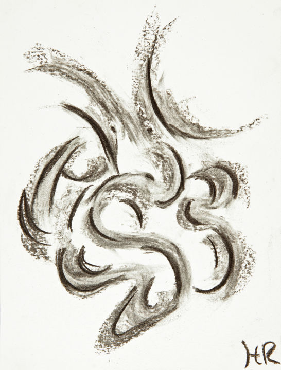 Desenho intitulada "Cane" por Hélène Roberge, Obras de arte originais, Carvão